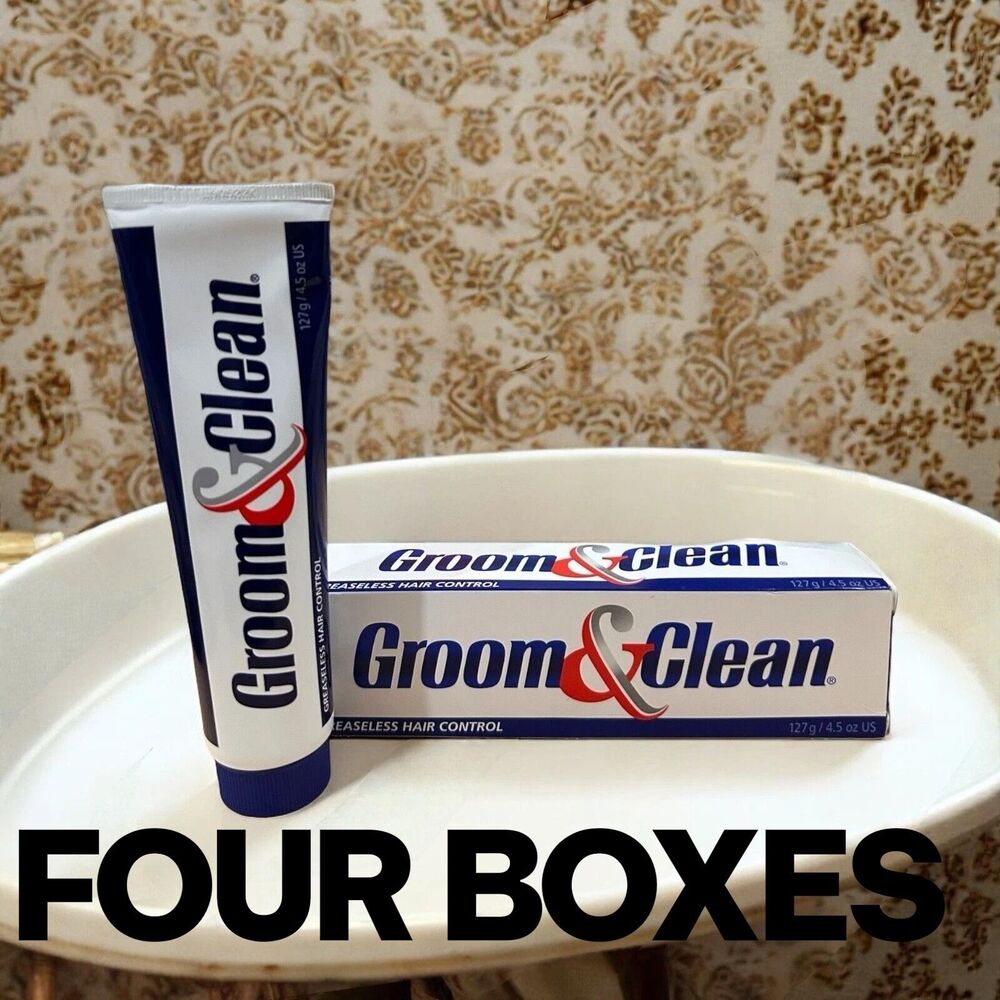 Groom & Clean Greaseless Hair Control Gel 4.5 oz each EXP 07/2028, 4-PACK